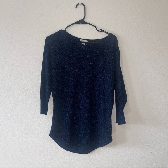 New York & Company Sweaters - Lightweight Knit Dark Blue Top